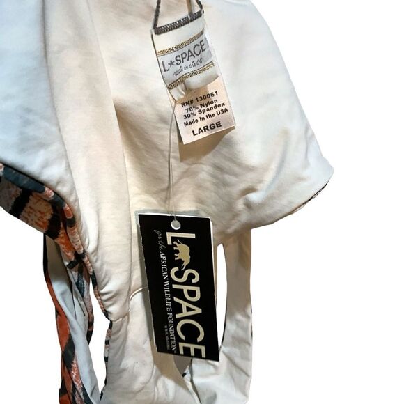 L*Space For The African Wildlife Foundation Tiger Print Cut-Out Bikini Size L - Picture 13 of 16